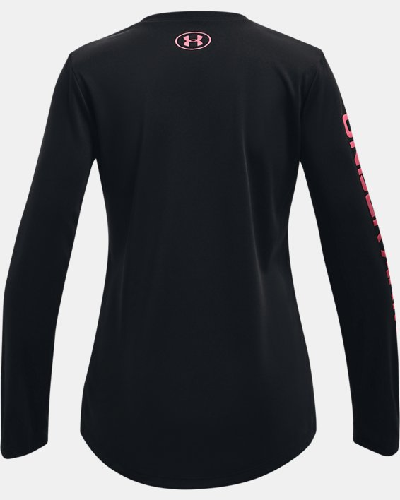 Girls' UA Tech™ Big Logo Long Sleeve, Black, pdpMainDesktop image number 1